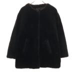 ショッピングzara ZARA ザラ ボアコート M ブラック レディース 古着 中古