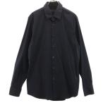 ショッピングプラダ PRADA プラダ イタリア製 長袖 シャツ 40 ブラック ストレッチ メンズ 古着 中古
