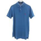 Polo by Ralph Lauren ポロバイラルフローレン 半袖 カスタムフィット ポロシャツ S ブルー 鹿の子 メンズ 古着 中古