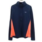 UNDER ARMOUR Under Armor тренировка длинный рукав половина Zip одежда LG темно-синий мужской б/у одежда б/у 