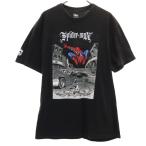 STUSSY ステューシー MARVEL COMICS マーベル コラボ スパイダーマン 半袖 Tシャツ M ブラック メンズ 古着 中古