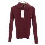 ショッピングzara 未使用 ZARA ザラ 長袖 ハーフジップ リブ ニット M ボルドー レディース 古着 中古