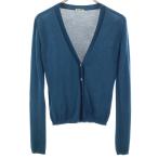 ショッピングMIUMIU MIUMIU ミュウミュウ カシミヤシルクブレンド 長袖 ニットカーディガン 38 ブルーグリーン レディース 古着 中古