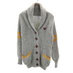 ショッピングカウチン JAMES CHARLOTTE ジェームスシャルロット 長袖 カウチンジャケット S グレー くるみボタン レディース 古着 中古