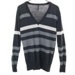 BLACKBARRETT черный ba let by NEIL BARRETT V шея шерсть окантовка свитер с длинным рукавом 2 серый серия вязаный три . association мужской б/у одежда б/у 