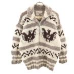 COWICHAN INDIAN 90s オールド カウチンジャケット グレー系 ニット メンズ 古着 中古
