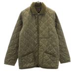 ショッピングラベンハム LAVENHAM ラベンハム イングランド製 キルティングジャケット 36 オリーブ 襟コーデュロイ レディース 古着 中古