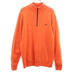 NIKE GOLF Nike Golf шерсть Blend Golf длинный рукав половина Zip свитер M orange вязаный мужской б/у одежда б/у 