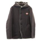 Danton ダントン 日本製 ウールモッサ シングルフード ジャケット 36 チャコールグレー レディース 古着 中古