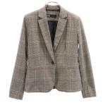 ZARA ザラ チェック柄 テーラードジャケット USA6 グレー レディース 古着 中古