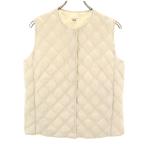 UNIQLO ユニクロ パフティック キルティング ベスト M アイボリー系 中綿入り レディース 古着 中古