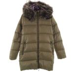 ショッピングデュベティカ DUVETICA デュベティカ kappa ダウンコート 42 オリーブ系 ラクーンファー付き レディース 古着 中古