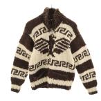 80s ヴィンテージ サンダーバード カウチンジャケット ブラウン ニット TALONジップ メンズ 古着 中古