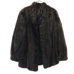 リバーシブル 毛皮コート ダークブラウン レディース 古着 中古