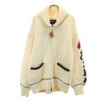 WIND AND SEA ウィンダンシー ウール100% カウチンジャケット M ホワイト セーター メンズ 古着 中古