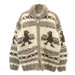 Ca Dumaus 80s 90s カナダ製 ウール100% オールド イーグル カウチンジャケット ベージュ系 セーター メンズ 古着 中古