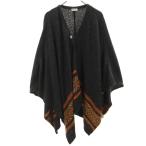  прекрасный товар NAISSANCEnesa-ns сделано в Японии пончо уголь вязаный женский б/у одежда б/у 