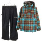 BURTON Barton в клетку одежда для сноуборда верх и низ выставить L оттенок голубого лыжи одежда Kids б/у одежда б/у 