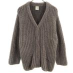 gelato pique ジェラートピケ 長袖 Vネック カーディガン F グレー ふわモコ ジェラピケ レディース 古着 中古