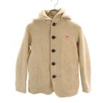 Danton ダントン 日本製 ウール モッサ ジャケット 34 ベージュ くるみボタン レディース 古着 中古