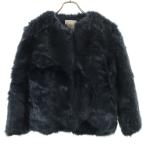 ショッピングzara 美品 ZARA Trafaluc ザラトラファルック フェイクファー ジャケット M ネイビー レディース 古着 中古