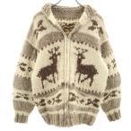 ショッピングカウチン カウチンジャケット グレー系 トナカイ メンズ 古着 中古