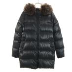 DUVETICA デュベティカ kappa ダウンコート 38 チャコールブラック ラクーンファー付き レディース 古着 中古