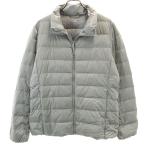 美品 UNIQLO ユニクロ ウルトラライトダウンジャケット L グレー 収納袋付き レディース 古着 中古