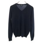 UNIQLO ユニクロ カシミヤ100％ 長袖 Vネック セーター S ネイビー ニット メンズ 古着 中古