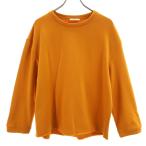 ZARA TRAFALUC Zara to черновой . длинный рукав вырез лодочкой футболка M горчица обратная сторона ворсистый тренировочный мужской б/у одежда б/у 