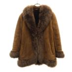 ACSA スペイン製 毛皮コート M ブラウン レディース 古着 中古