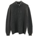 McGregor マックレガー アーガイル編み 長袖 ハイネック ニット L チャコールグレー セーター ヘンリーネック メンズ 古着 中古