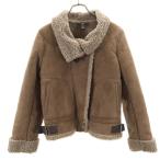 ZARA ザラ trf collection フェイク ムートンジャケット M アッシュブラウン レディース 古着 中古