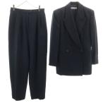 Emporio Armani Emporio Armani 90s Италия производства Old двойной брючный костюм верх и низ выставить 42/46 темно-синий женский б/у одежда б/у 