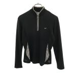 NIKE Nike теннис длинный рукав половина Zip одежда S уголь черный женский б/у одежда б/у 