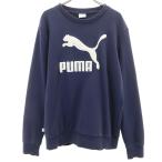 PUMA Puma длинный рукав тренировочный футболка M темно-синий мужской б/у одежда б/у 