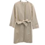 UNITED ARROWS TOKYO ユナイテッドアローズトウキョウ 日本製 ノーカラーコート 36 ベージュ レディース 古着 中古
