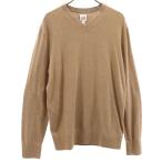  прекрасный товар GAP Gap длинный рукав V шея вязаный S бежевый мужской б/у одежда б/у 