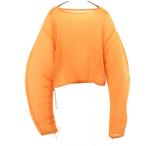 MAISON SPECIAL メゾンスペシャル 日本製 長袖 プリーツ カットソー Free オレンジ レディース 古着 中古