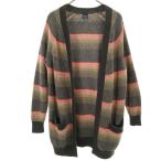 GAP ギャップ ボーダー柄 長袖 ロング ニットカーディガン M マルチ レディース 古着 中古