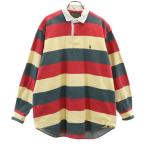 POLO COUNTRY RALPH LAUREN Polo Country Ralph Lauren 80s 90s Old окантовка рисунок длинный рукав Rugger рубашка M красный мужской б/у одежда б/у 
