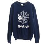 Reebok Reebok длинный рукав тренировочный футболка M темно-синий мужской б/у одежда б/у 