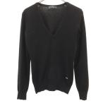 DOLCE&GABBANA ドルチェアンドガッバーナ イタリア製 長袖 Vネック ニット 40 ブラック セーター レディース 古着 中古