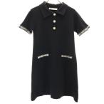 ZARA Zara короткий рукав вязаный Mini One-piece S черный женский б/у одежда б/у 