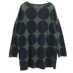 UNIQLO Uniqlo marimekko Marimekko сотрудничество за границей ограничение точка рисунок длинный рукав туника M зеленый полька-дот женский б/у одежда б/у 
