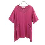 BEAMS HEART Beams Heart linen Blend короткий рукав туника Pink Lady -s б/у одежда б/у 