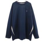 NIKE Nike тренировка футболка с длинным рукавом XL темно-синий long T мужской б/у одежда б/у 