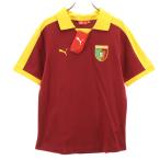  не использовался PUMA Puma футбол рубашка-поло с коротким рукавом S бордо серия Portugal представитель мужской б/у одежда б/у 