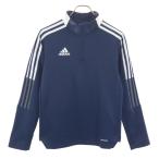 adidas Adidas тренировка длинный рукав половина Zip одежда 160 темно-синий джерси Kids б/у одежда б/у 