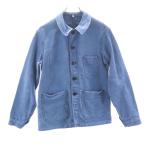 Adolphe Lafont アドルフラフォン 60s フランス製 モールスキン ワークジャケット 44 ブルー メンズ 古着 中古